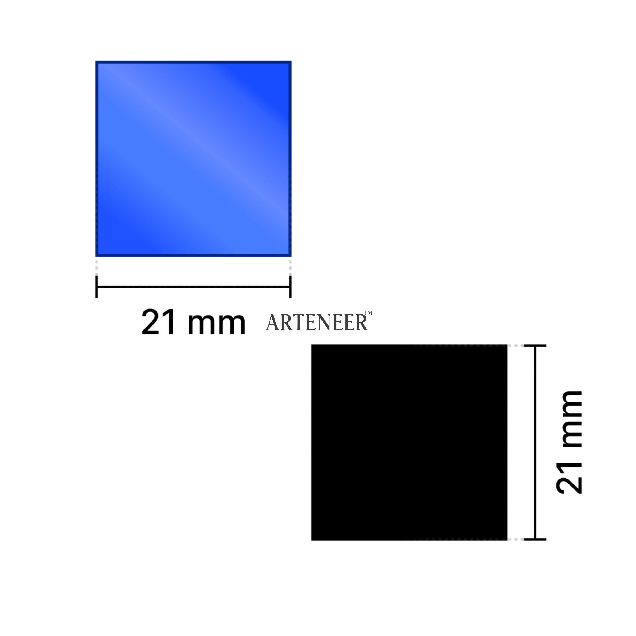 Blue Square Shape Mirror