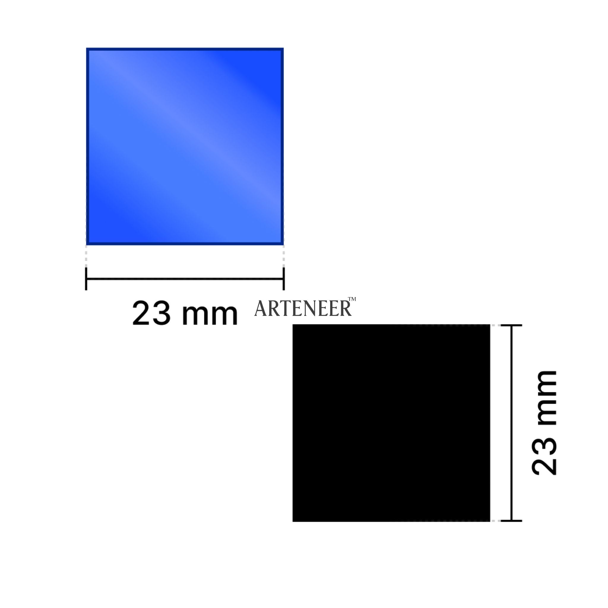 Blue Square Shape Mirror