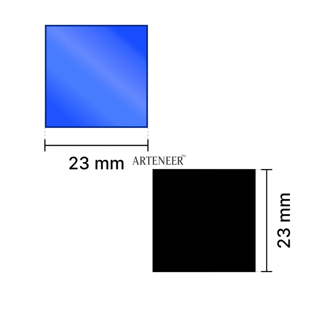 Blue Square Shape Mirror