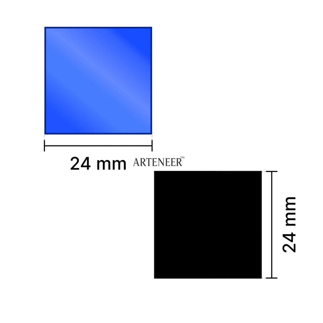 Blue Square Shape Mirror
