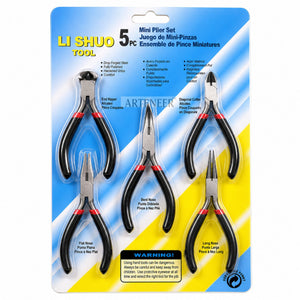 5 Piece Mini Plier Set for DIY Jewelry Making – Professional Drop Forged Steel Jewelry Tools Kit