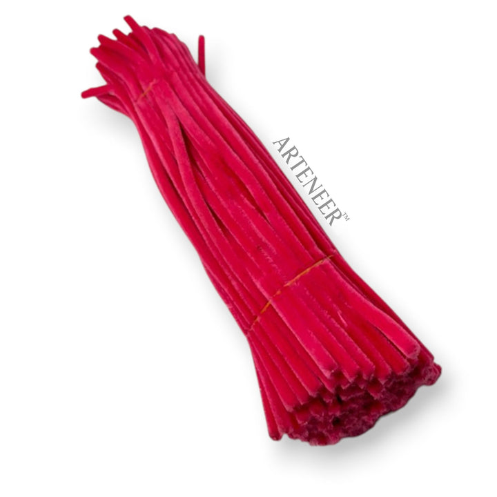Deep Hot Pink Pipe Cleaners – 12 Inch | Pack of 100