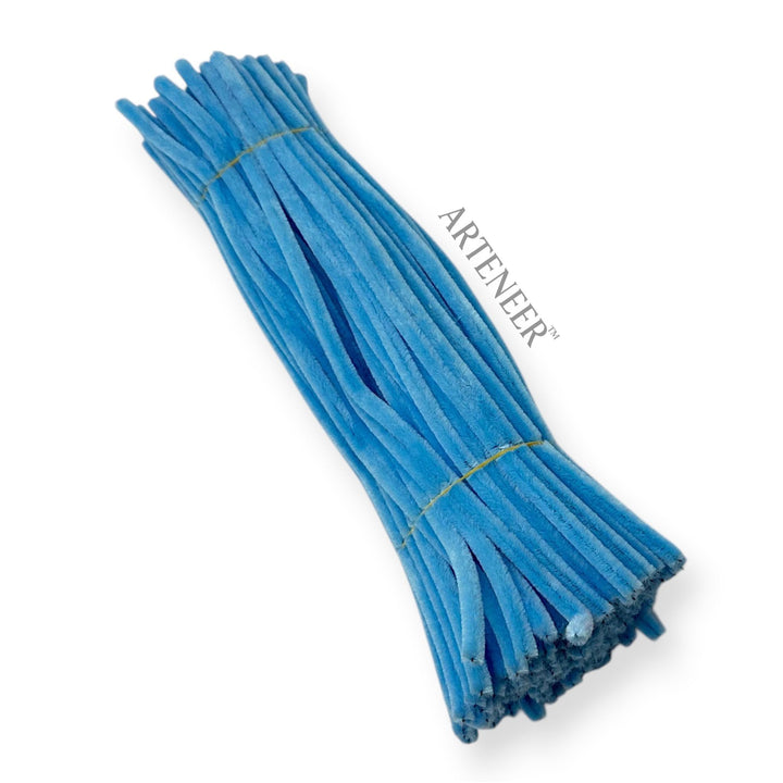 Deep Sky Blue Pipe Cleaners – 12 Inch | Pack of 100