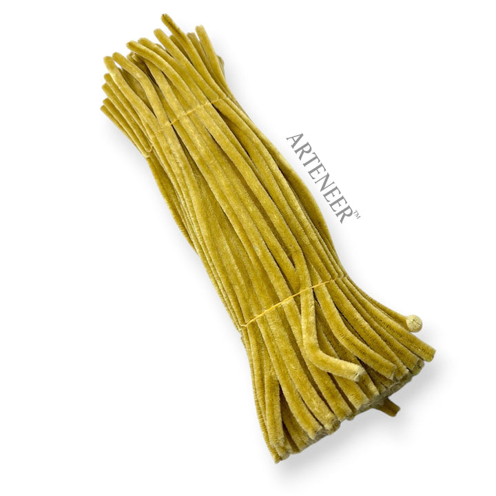 Mustard Yellow Pipe Cleaners – 12 Inch | Pack of 100