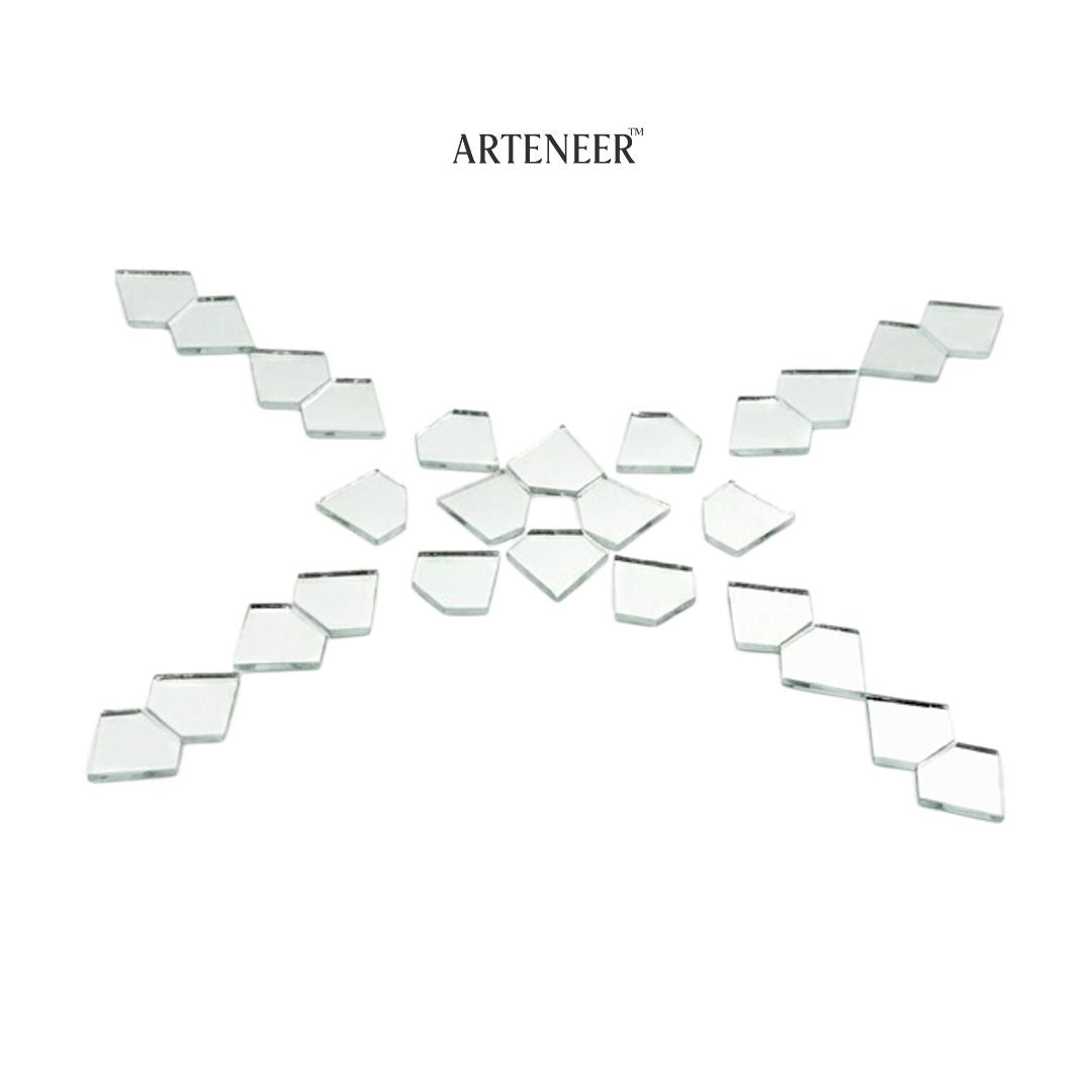 Silver Diamond Shape  Mirror