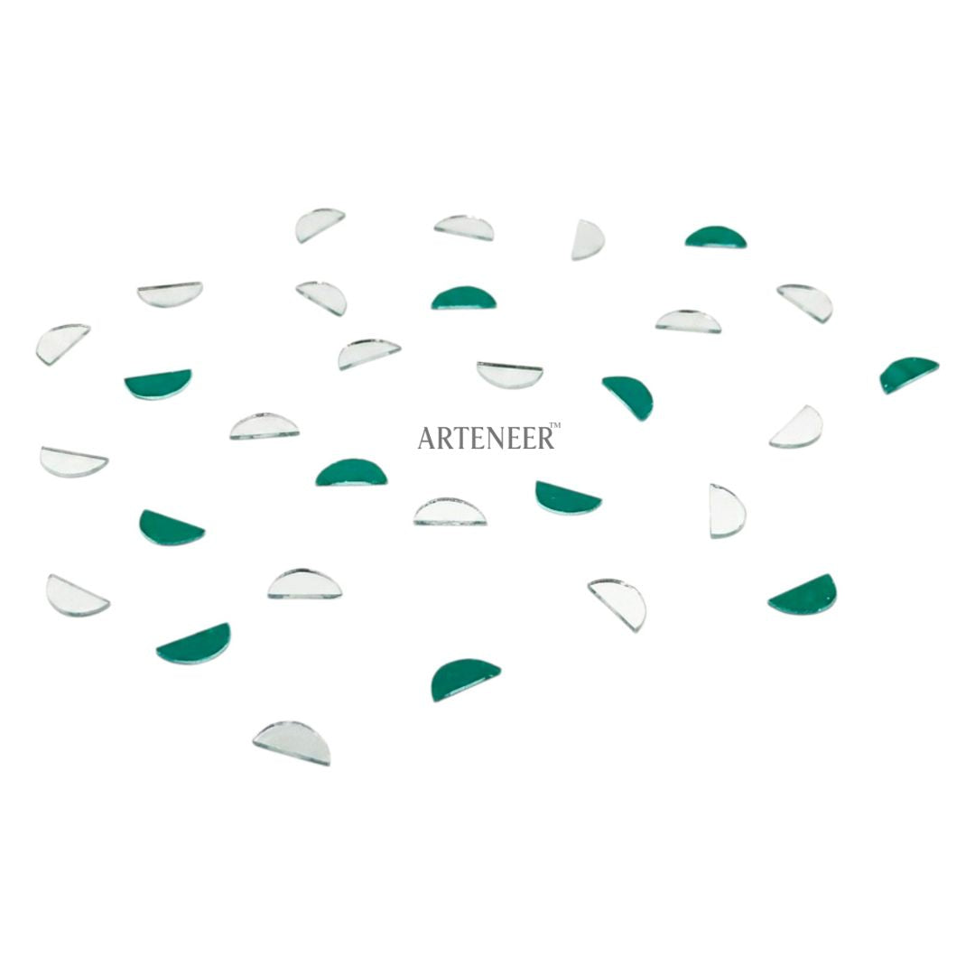 Silver Half Round Shape Mirror