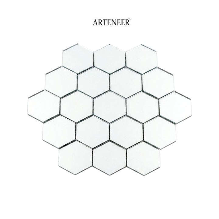 Silver Hexagon Shape  Mirror