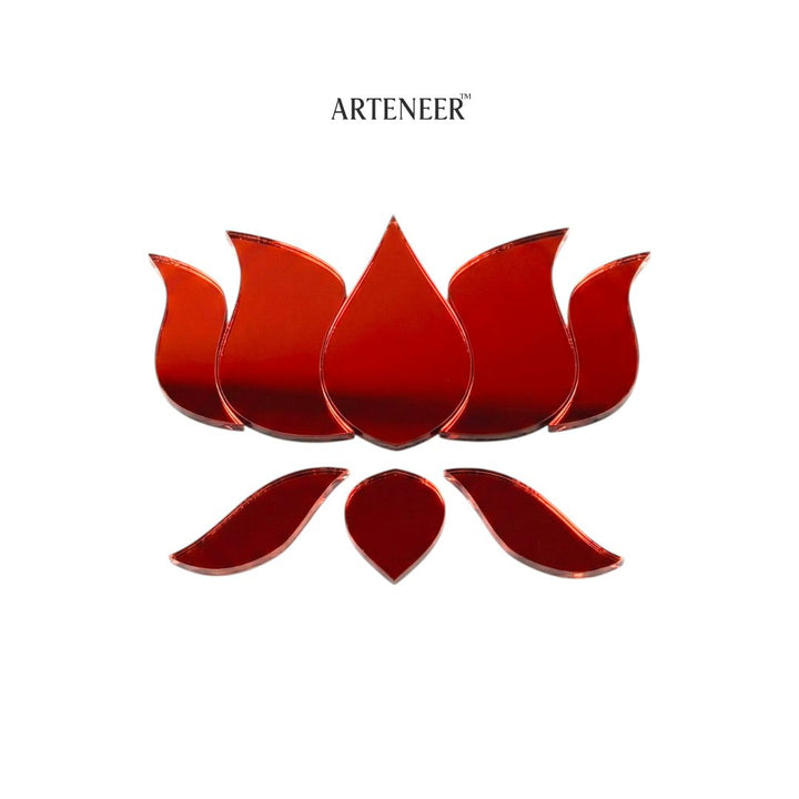 Red lotus shape mirror