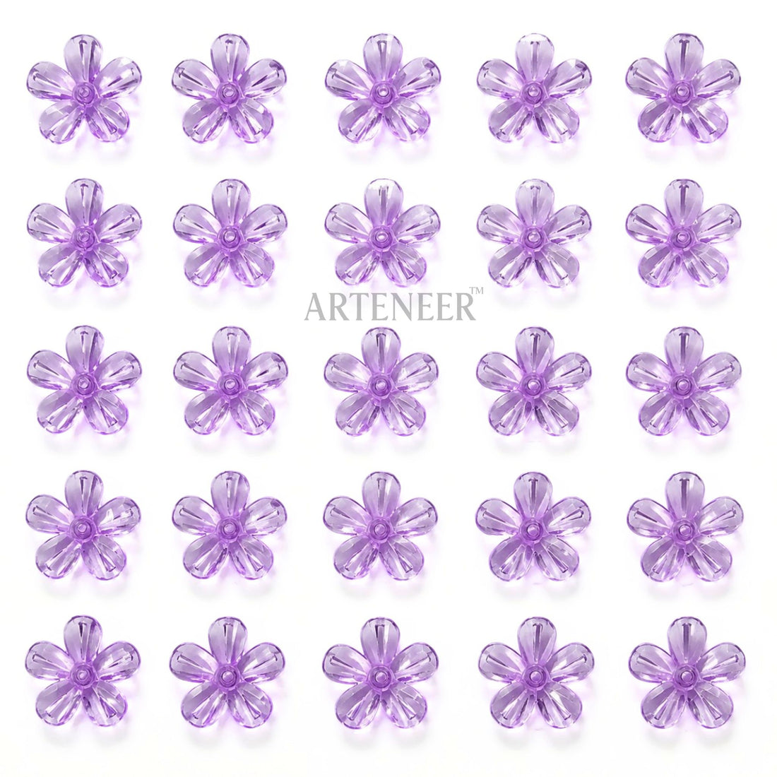 Premium Light Purple Crystal Flower Embellishments (Flatback)