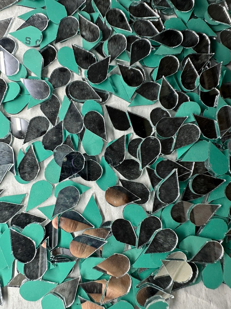 Silver Almond Shape Mirror