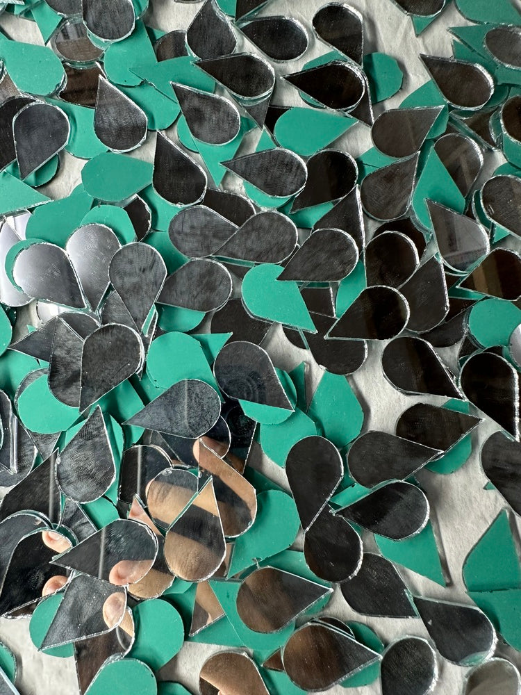 Silver Almond Shape Mirror