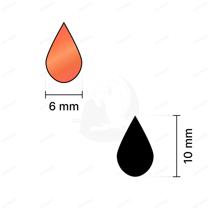 Red Almond Shape Mirror