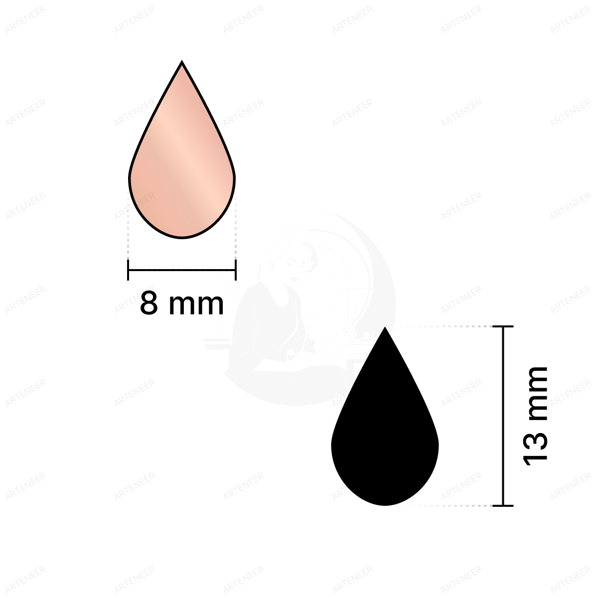 Pink Almond Shape Mirror