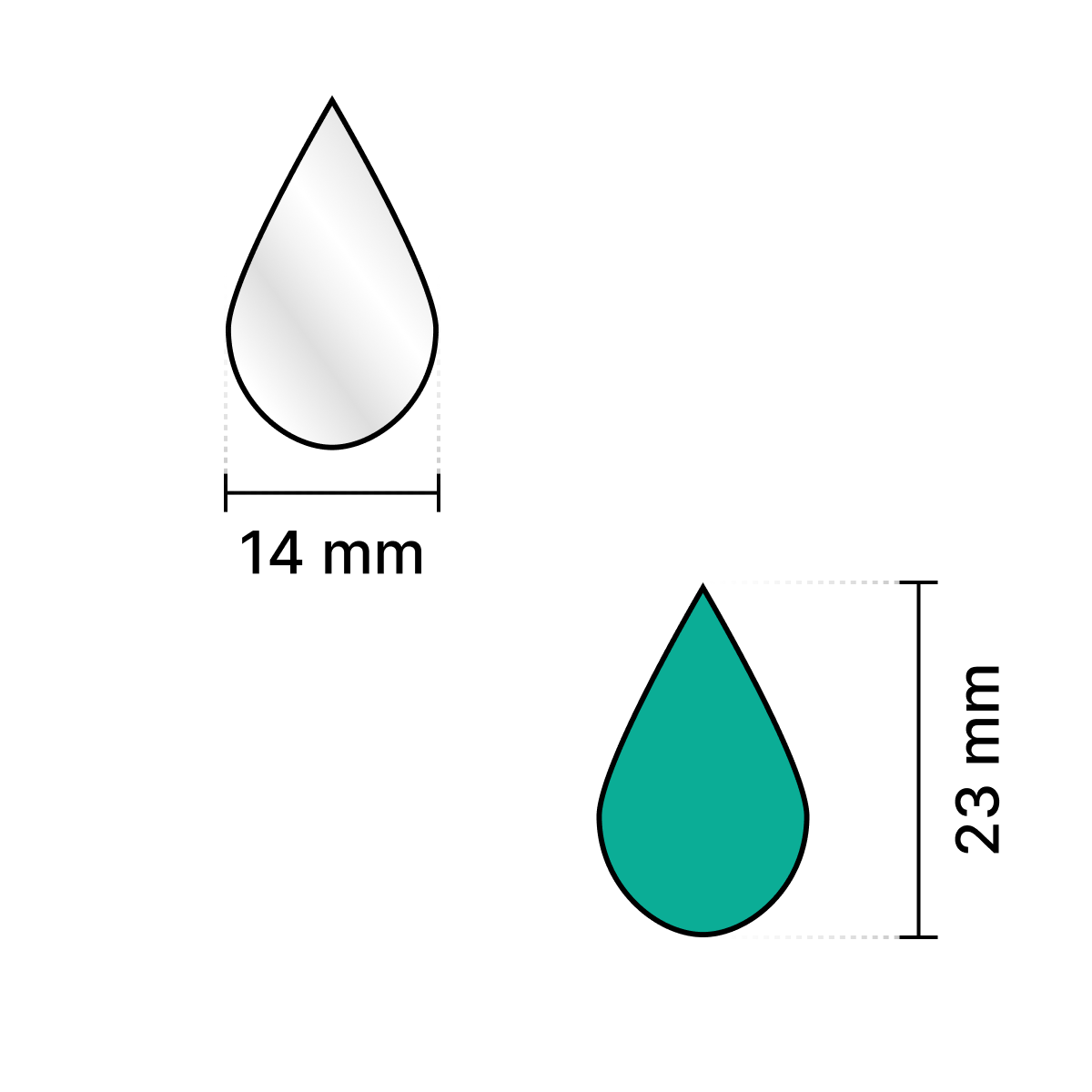 Silver Almond Shape Mirror