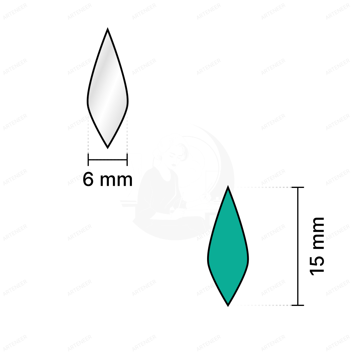 Silver Bhala Shape  Mirror