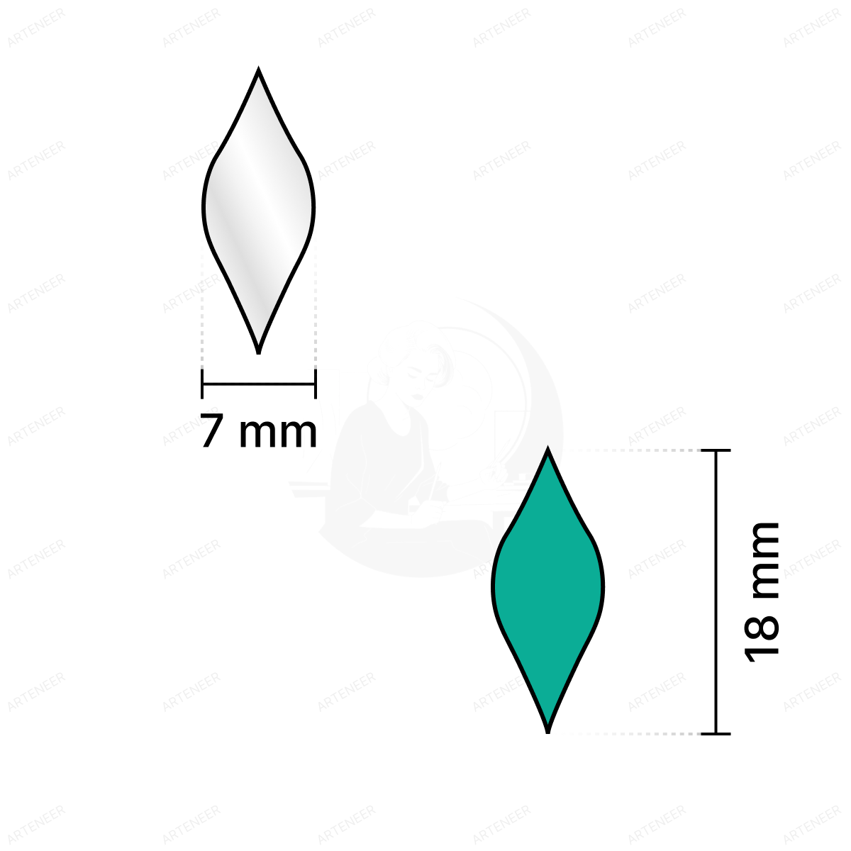 Silver Bhala Shape  Mirror