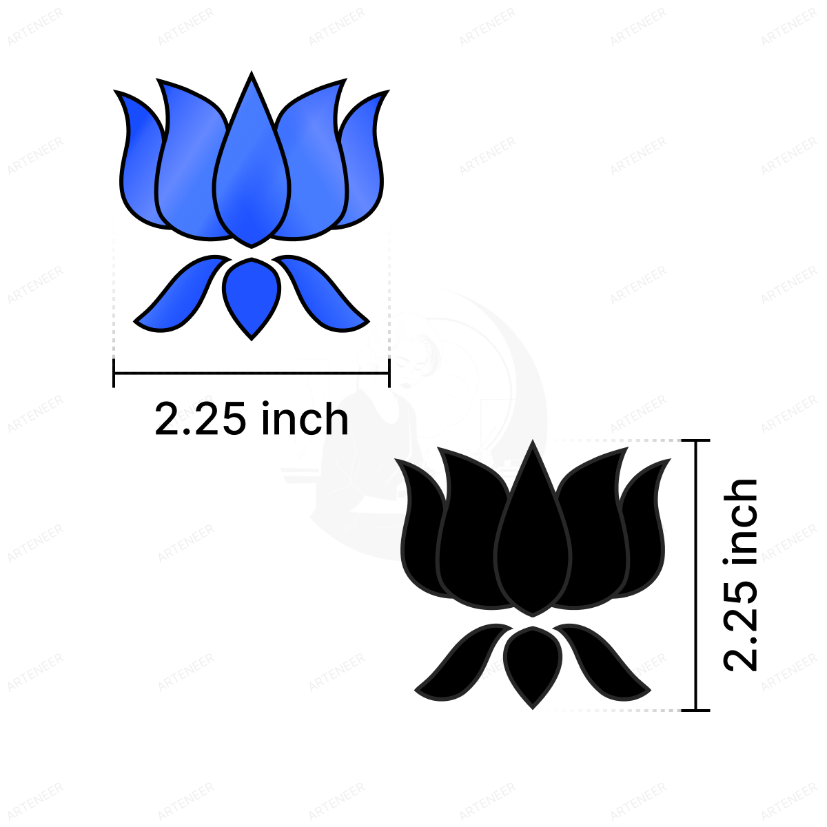 Blue lotus shape mirror