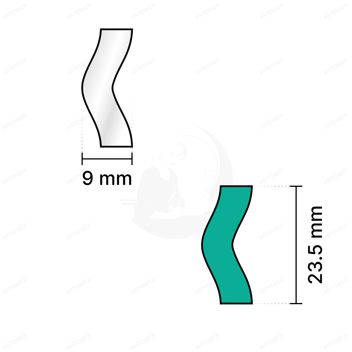 Silver Border Shape  Mirror