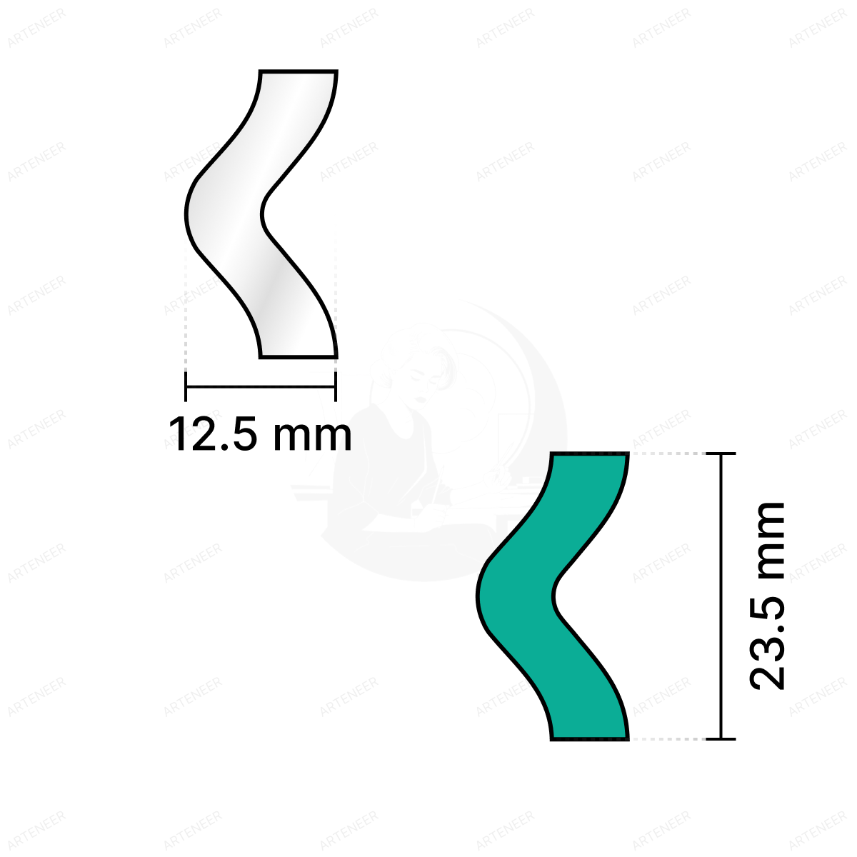 Silver Border Shape  Mirror