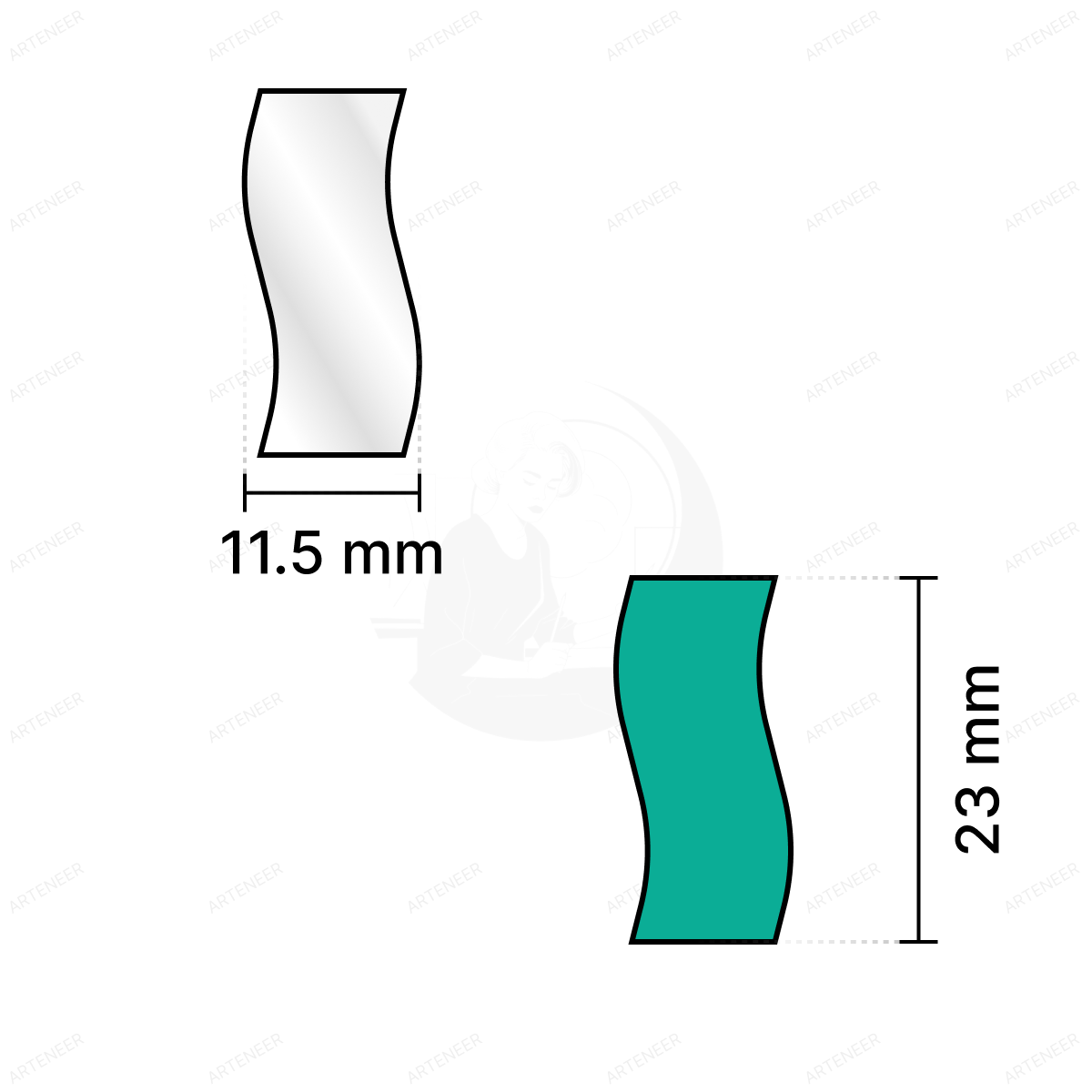 Silver Border Shape  Mirror