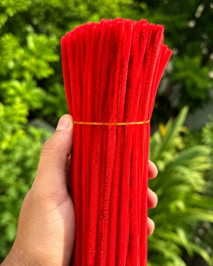 Bright Red Pipe Pipe Cleaners – 12 Inch | Pack of 100