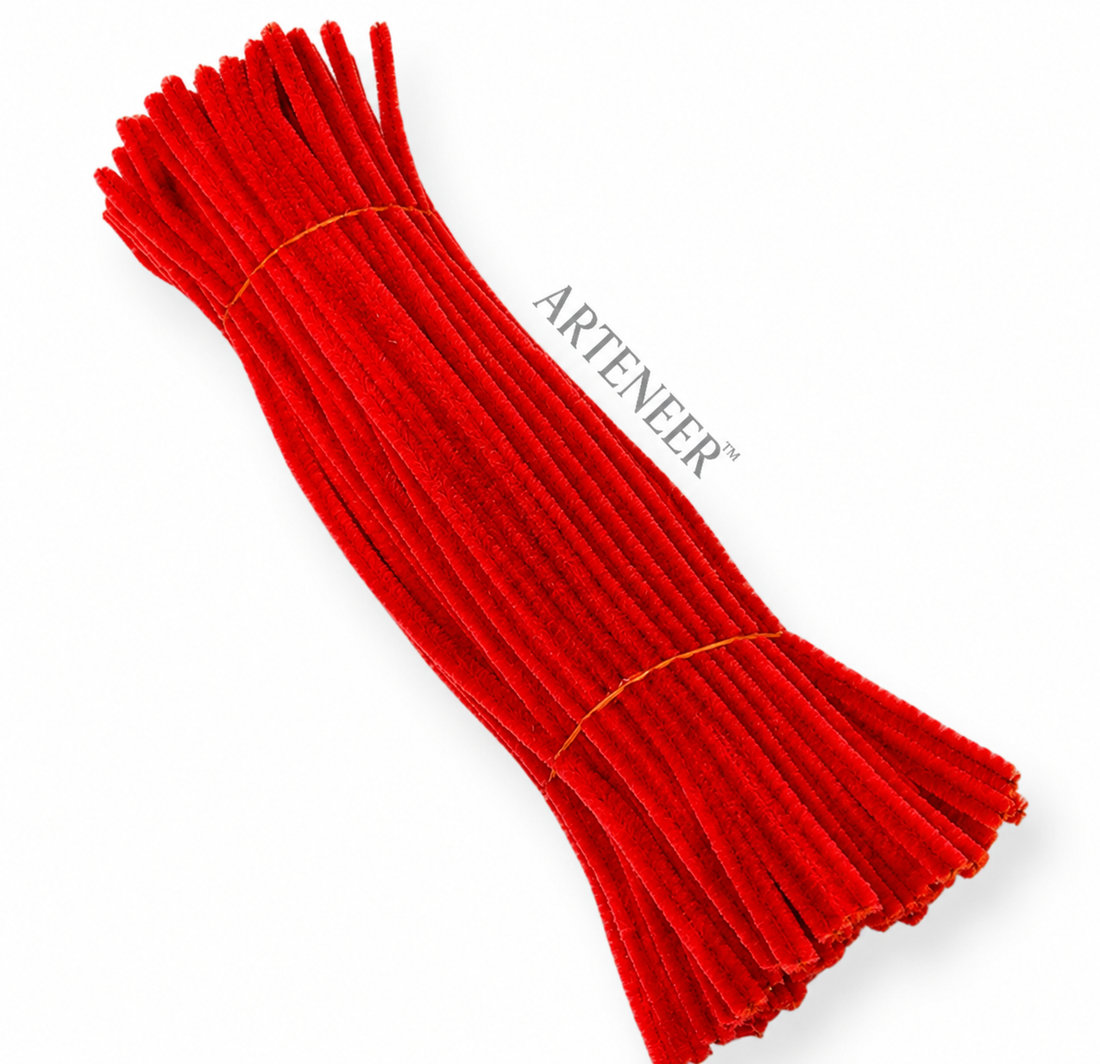 Bright Red Pipe Pipe Cleaners – 12 Inch | Pack of 100