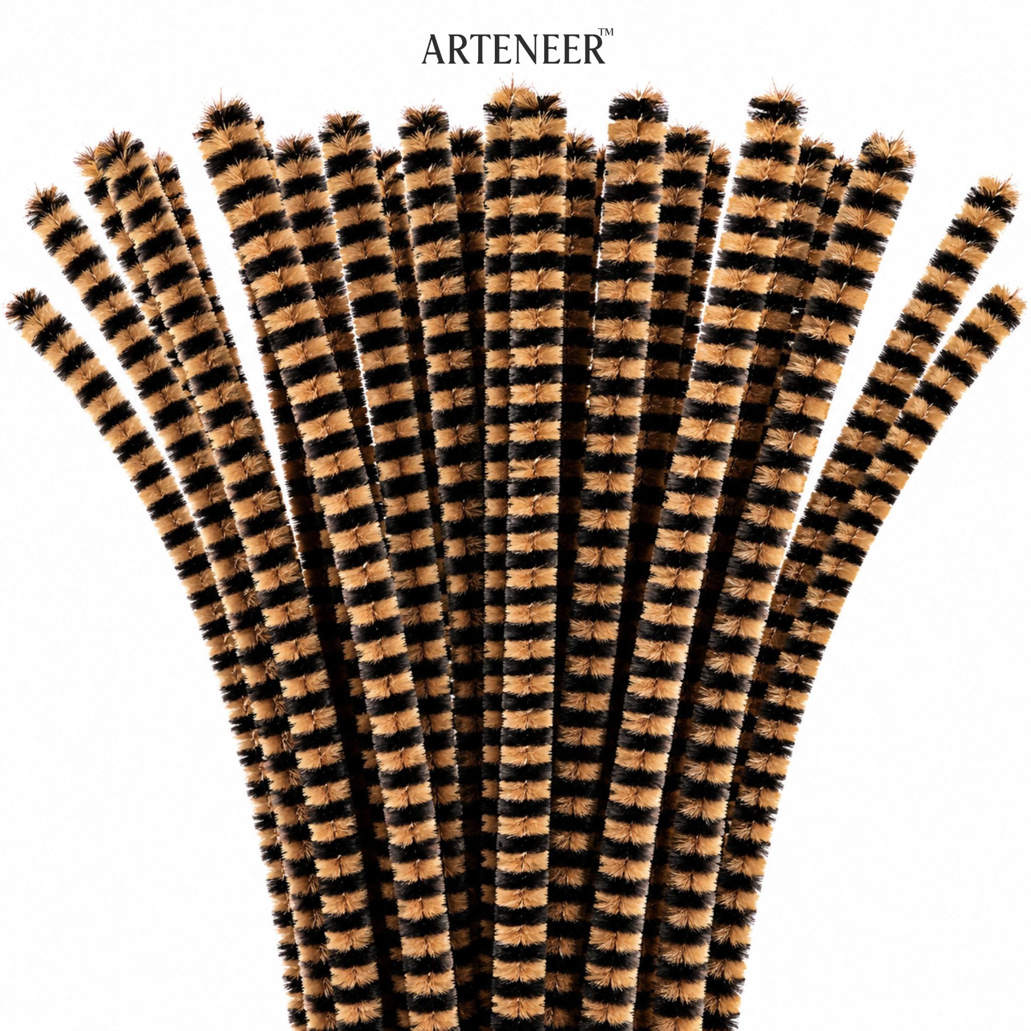 Chenille Stripe Pipe Cleaners - 6mm (12 Inch) | Pack of 100