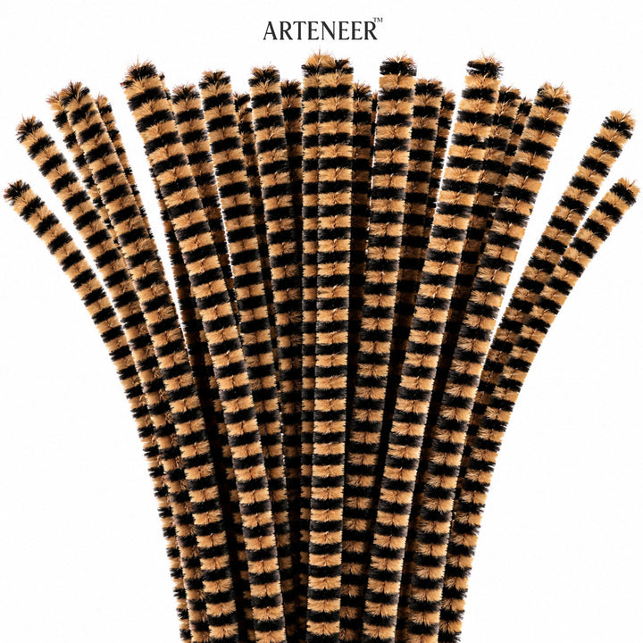 Chenille Stripe Pipe Cleaners - 6mm (12 Inch) | Pack of 100