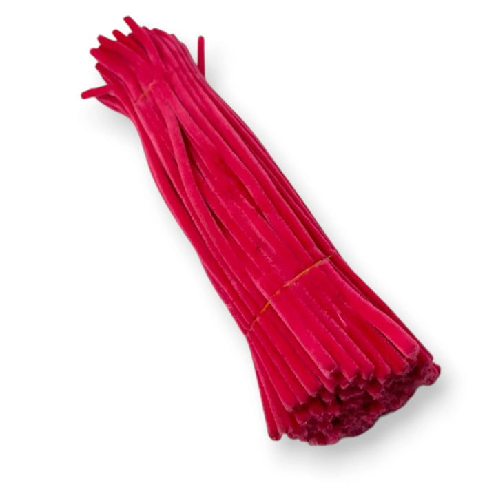 Deep Hot Pink Pipe Cleaners – 12 Inch | Pack of 100