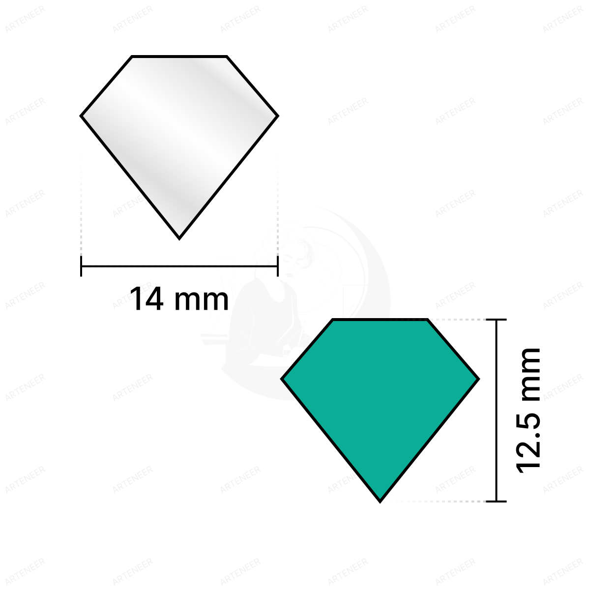 Silver Diamond Shape  Mirror