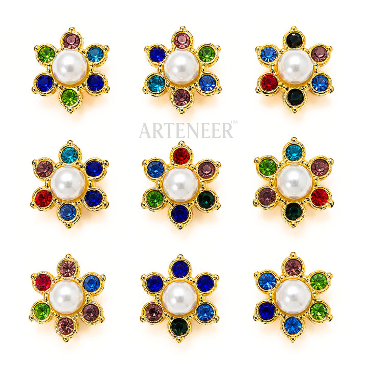 Diamond Pearl Button Stones for Jewellery & Blouse Work – Pack of 100 Pcs
