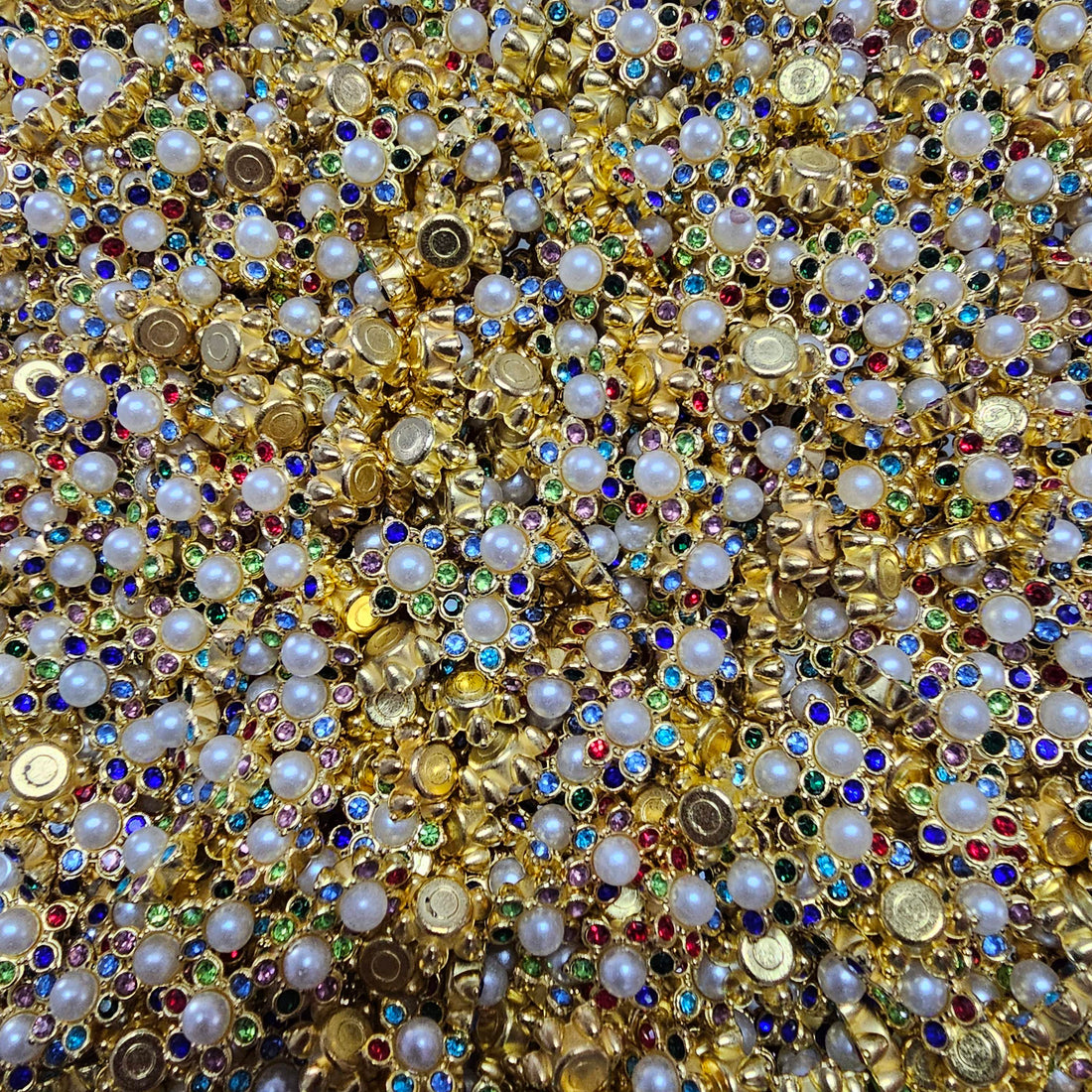 Diamond Pearl Button Stones for Jewellery & Blouse Work – Pack of 100 Pcs