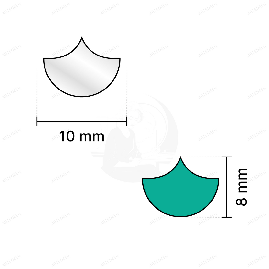 Silver Diya Shape  Mirror