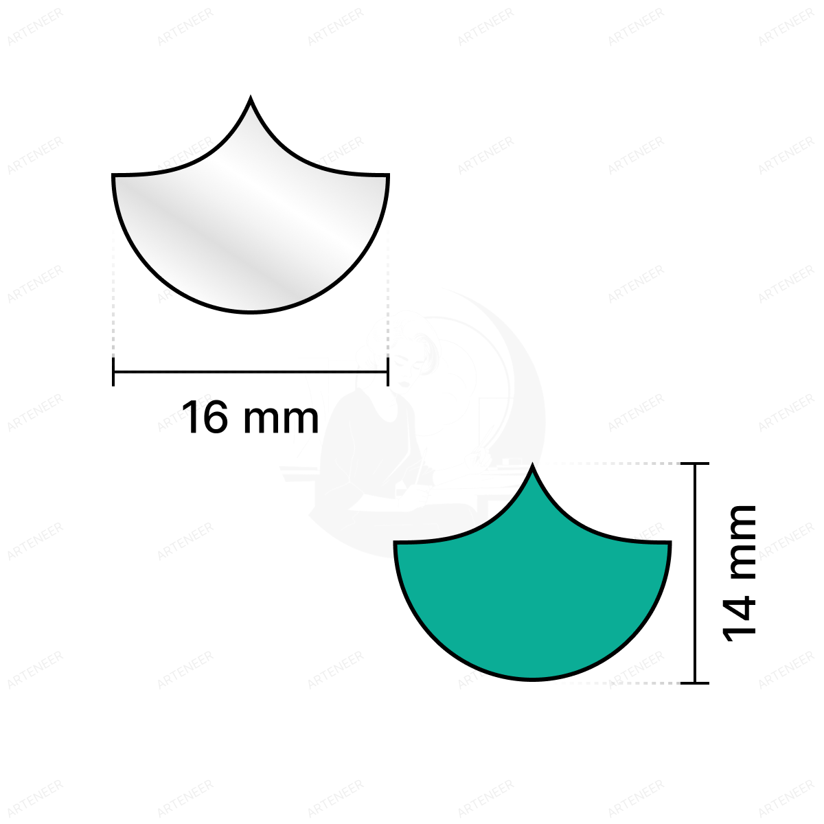 Silver Diya Shape  Mirror