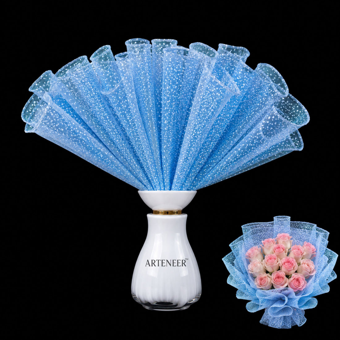 Flower Bouquet Wrapping Net - Glitter Mesh Roll