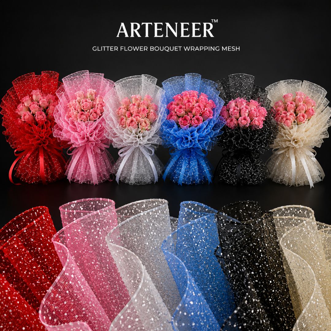 Flower Bouquet Wrapping Net - Glitter Mesh Roll
