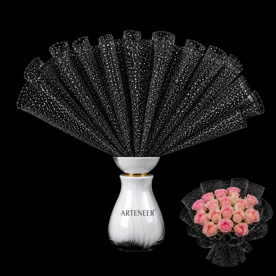 Flower Bouquet Wrapping Net - Glitter Mesh Roll