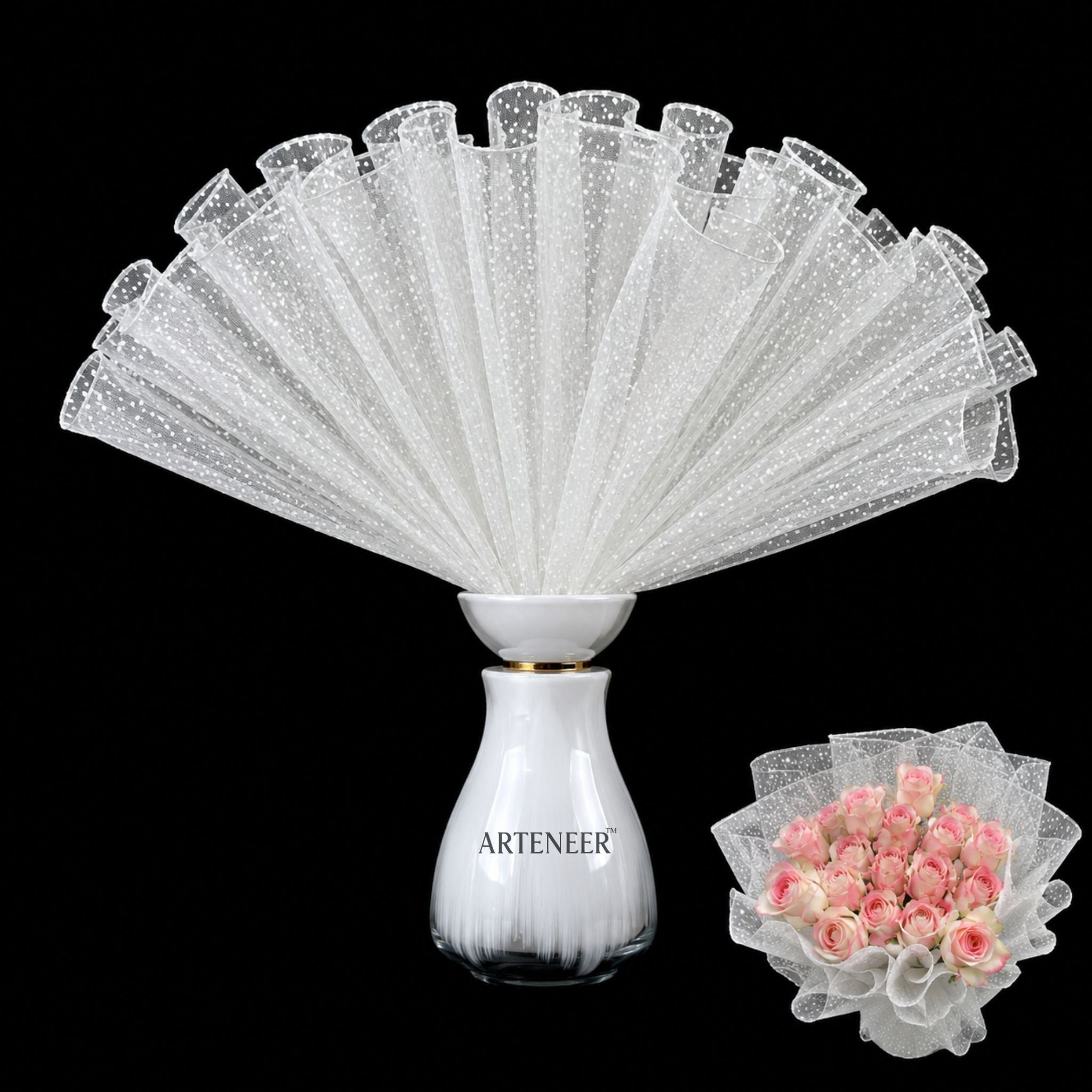 Flower Bouquet Wrapping Net - Glitter Mesh Roll