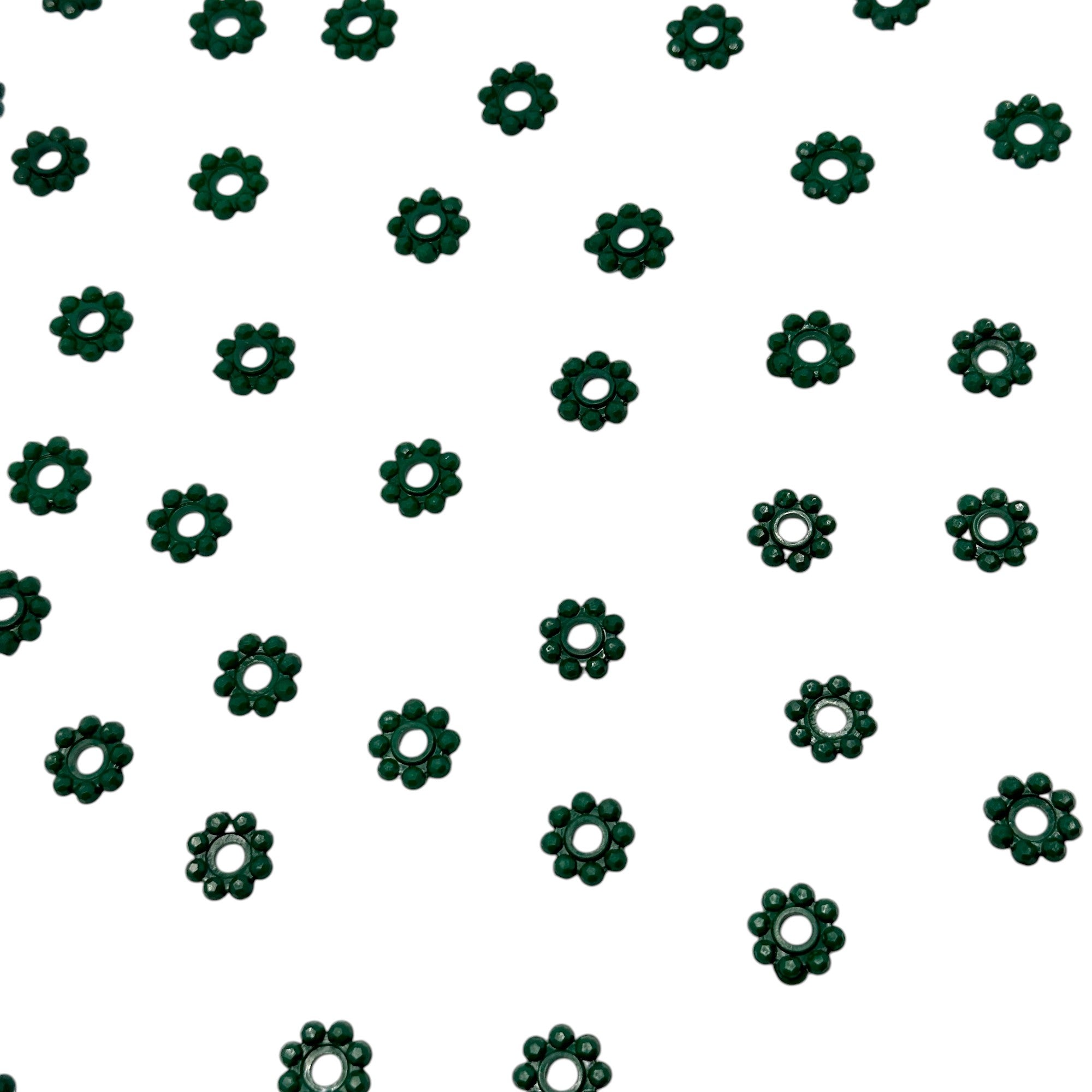 Emerald green 3D carved acrylic beads for festive home decor