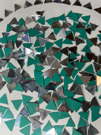 Silver Half Diya Shape Mirror