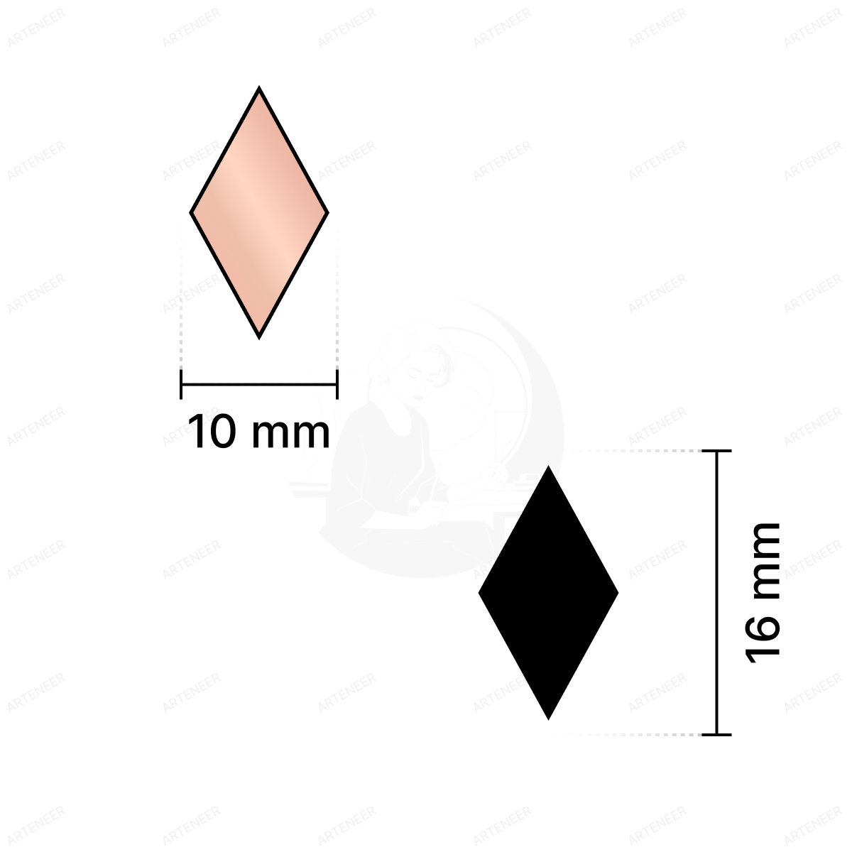 Pink Kaju Katri Shape Mirror