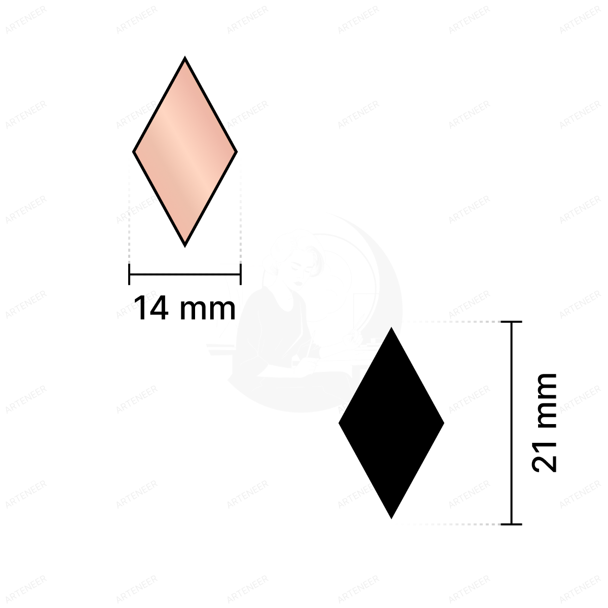 Pink Kaju Katri Shape Mirror