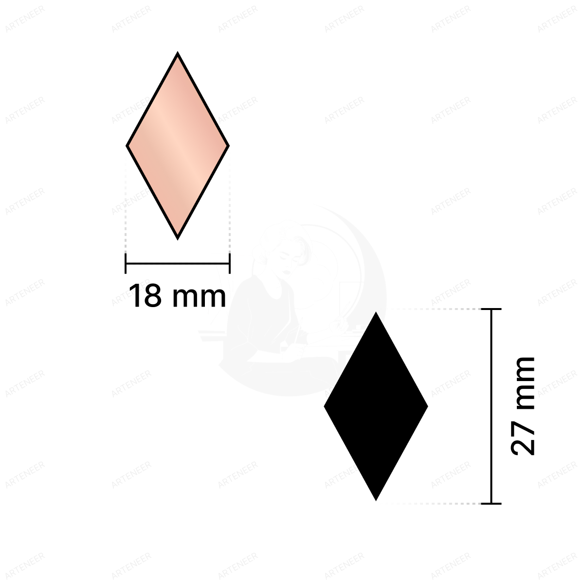 Pink Kaju Katri Shape Mirror