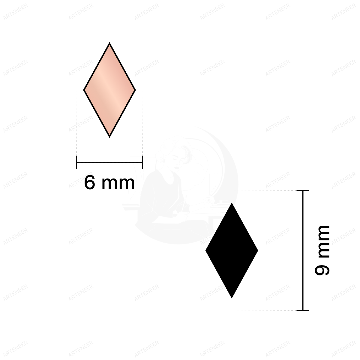 Pink Kaju Katri Shape Mirror