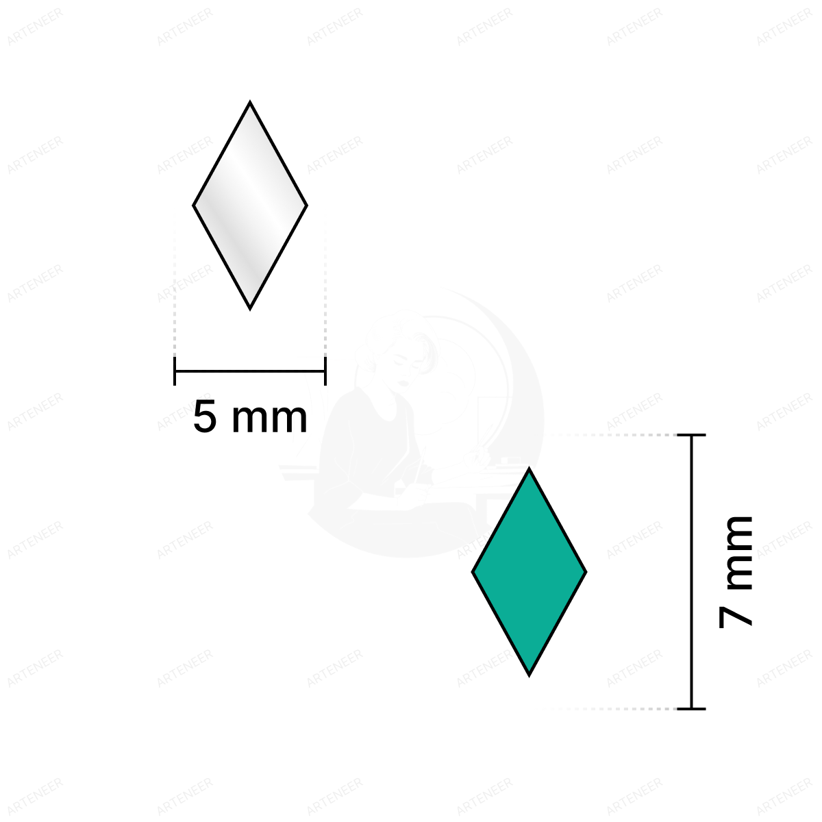 Silver Kaju Katri Shape Mirror