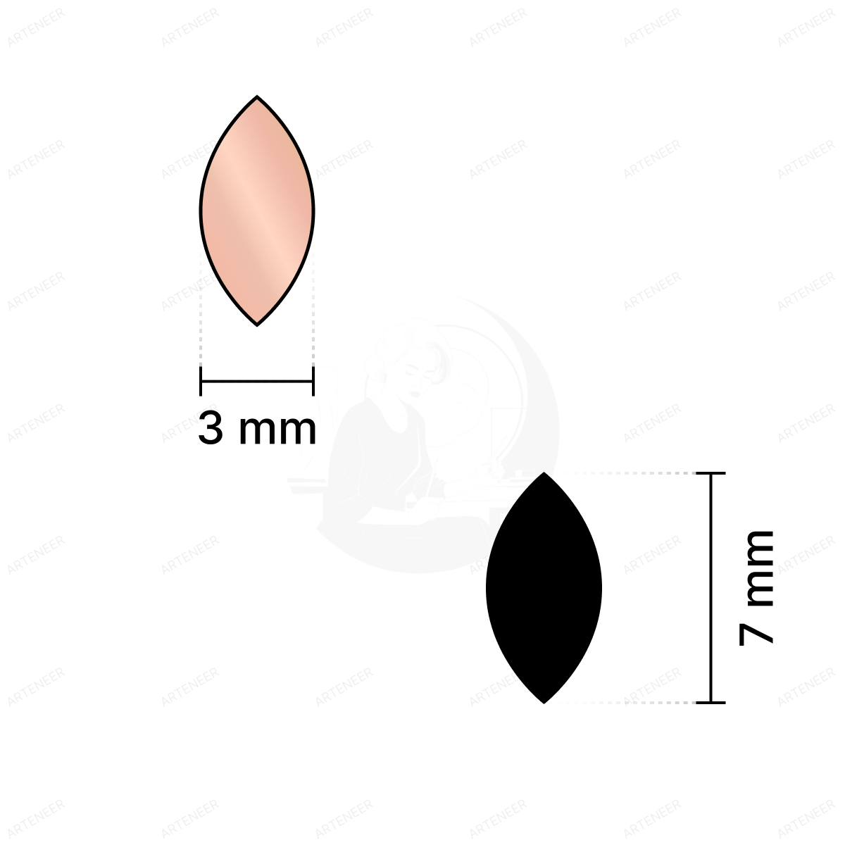 Pink Kashti Pan Shape Mirror