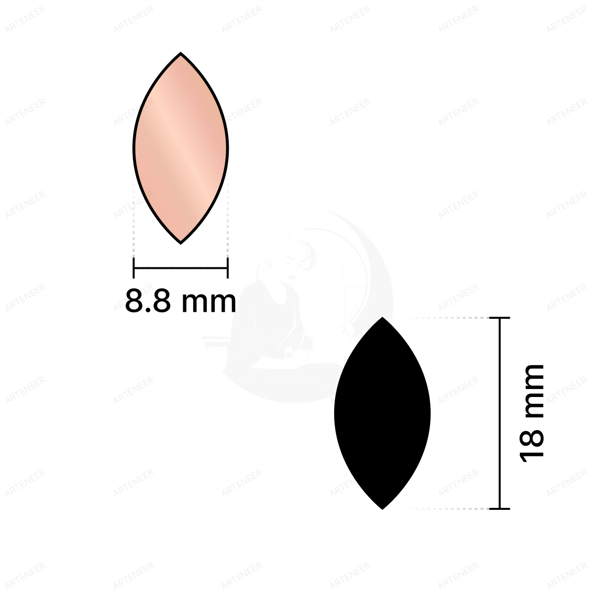 Pink Kashti Pan Shape Mirror