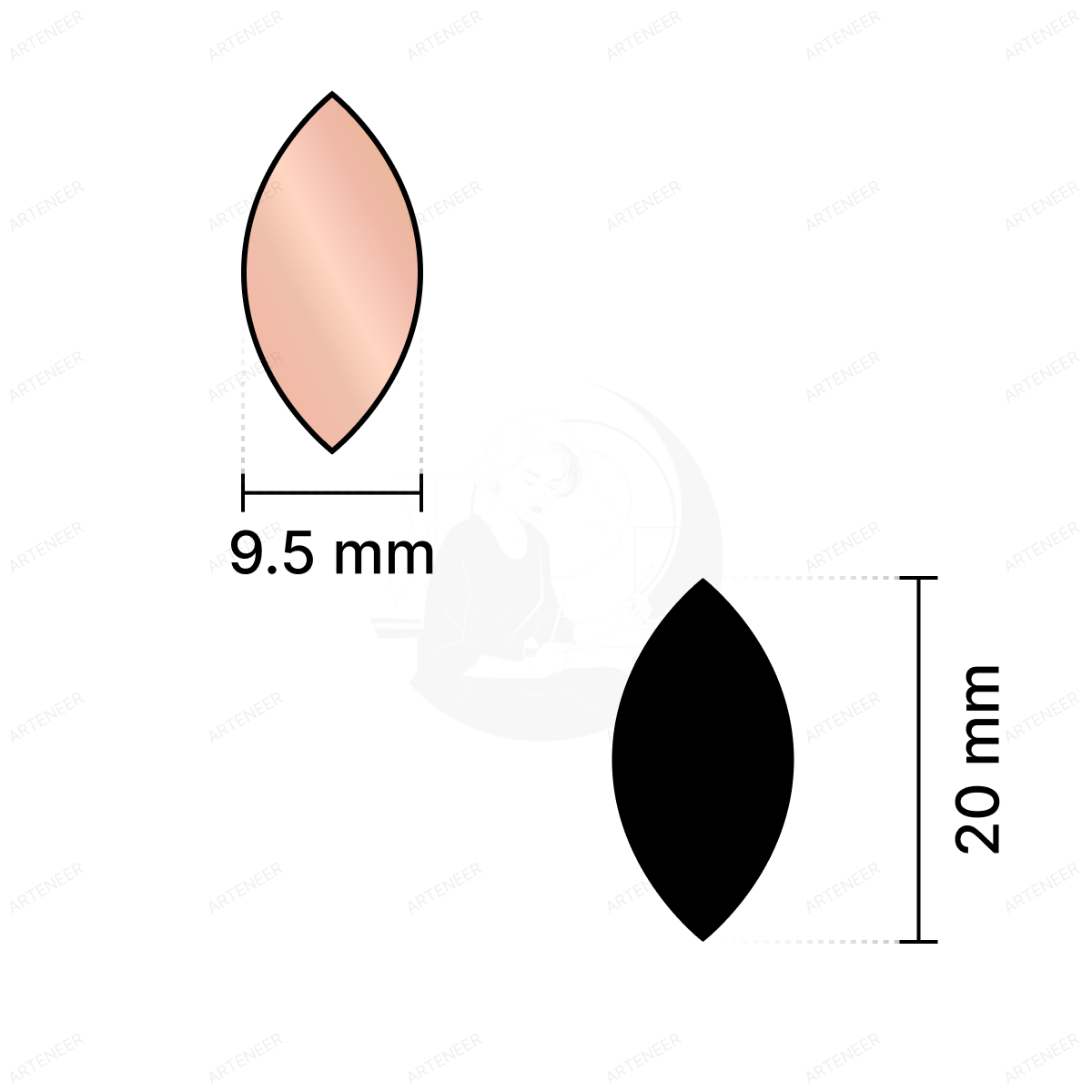 Pink Kashti Pan Shape Mirror