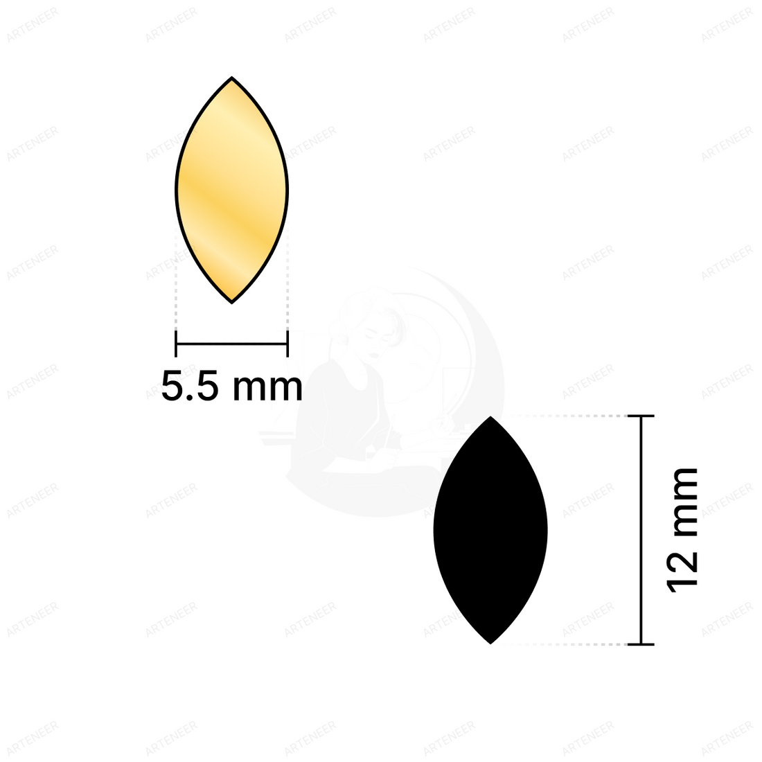 Golden Kashti Pan Shape Mirror