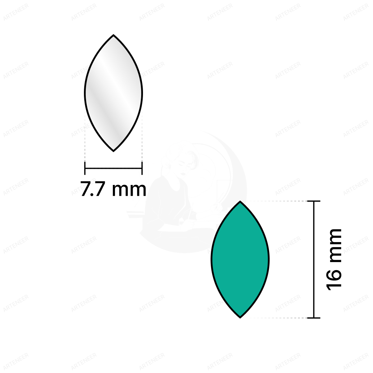 Silver Kashti Pan Shape Mirror